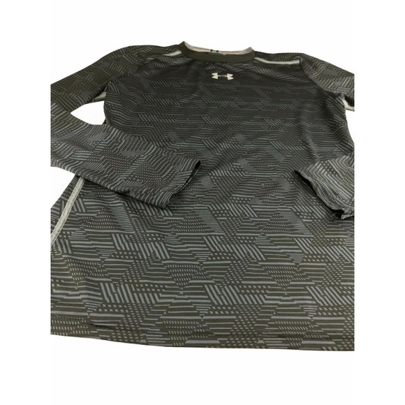 Under Armour Long Sleeve Shirt Gray Black Boys XL